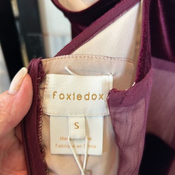 New Anthropologie Foxiedox Dante Velvet & Gauze Sheer Halter Dress - Picture 11 of 15